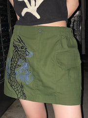 Elastic Waist Sweet And Cool Overalls Skirt