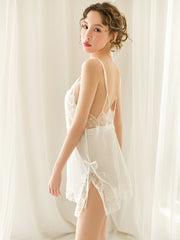 Embroidered Backless Temptation Sling Nightdress