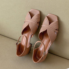 Sandalias Rosa Vintage Con Tira Al Tobillo