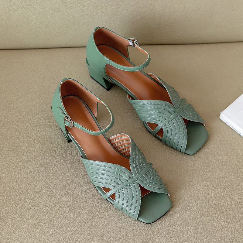 Sandalias Rosa Vintage Con Tira Al Tobillo