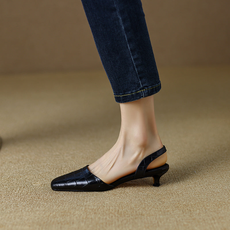 Norah – Schwarze Slingbacks mit Absatz