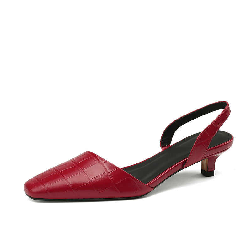 Norah – Rote Slingback-Kitten Heels