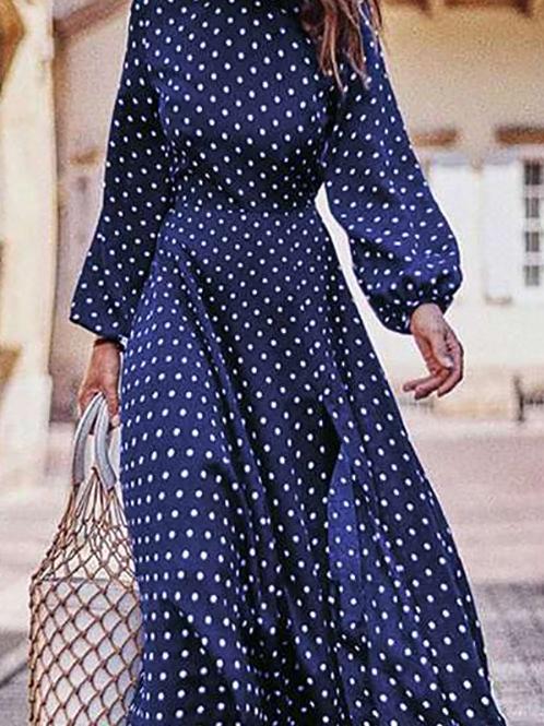 Polka Dot Slim Long Sleeve Dress