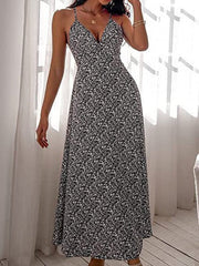Printed Sling Bare Back Sleeveless Dress