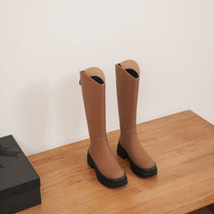 Nyah Knee High Platform Boots Brown