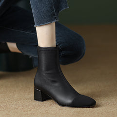 Nora Leather Cap Toe Boots