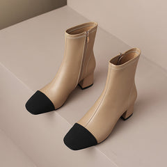 Nora Leather Cap Toe Boots