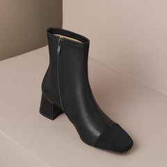 Nora Leather Cap Toe Boots