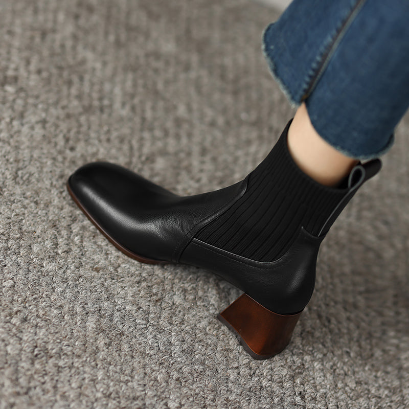 Noel Sock Chelsea Boots Black