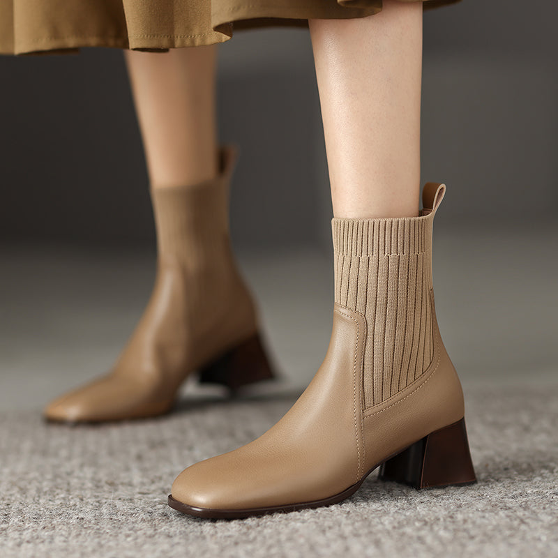 Noel Sock Chelsea Boots Nude