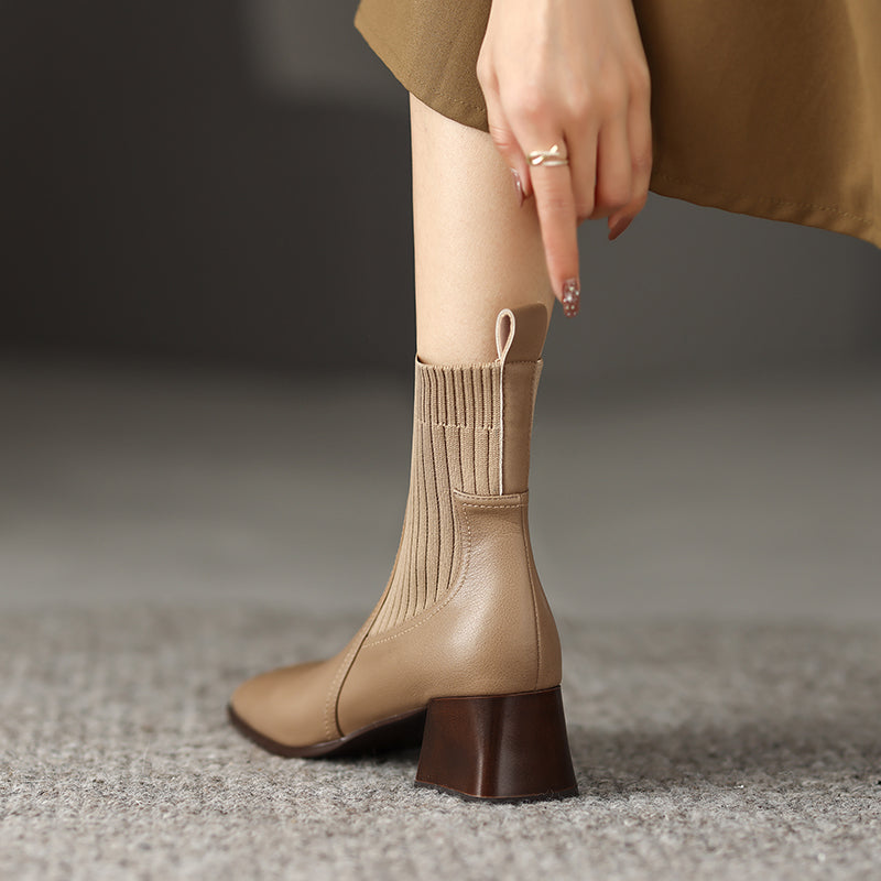 Noel Sock Chelsea Boots Nude