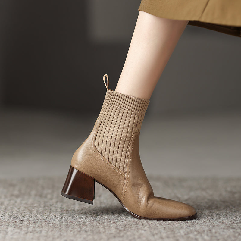 Noel Sock Chelsea Boots Nude