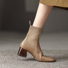 Noel Sock Chelsea Boots Nude