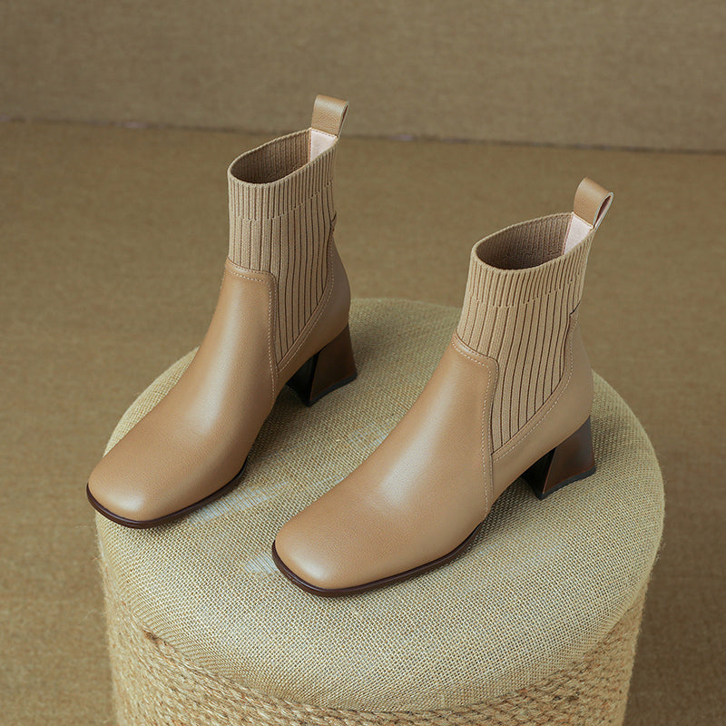 Noel Sock Chelsea Boots Nude