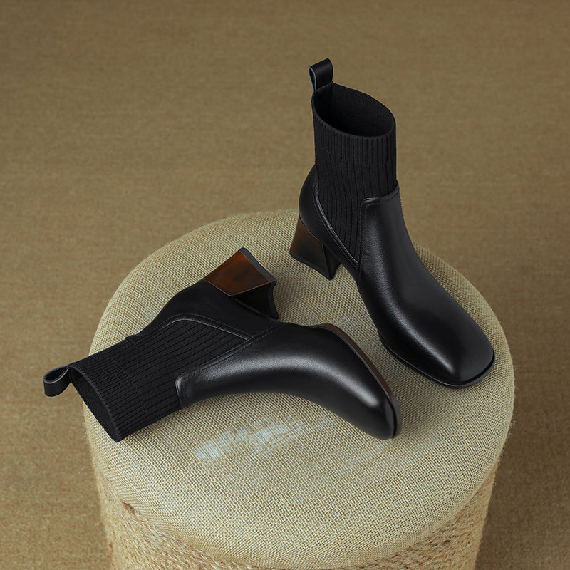 Noel Sock Chelsea Boots Black