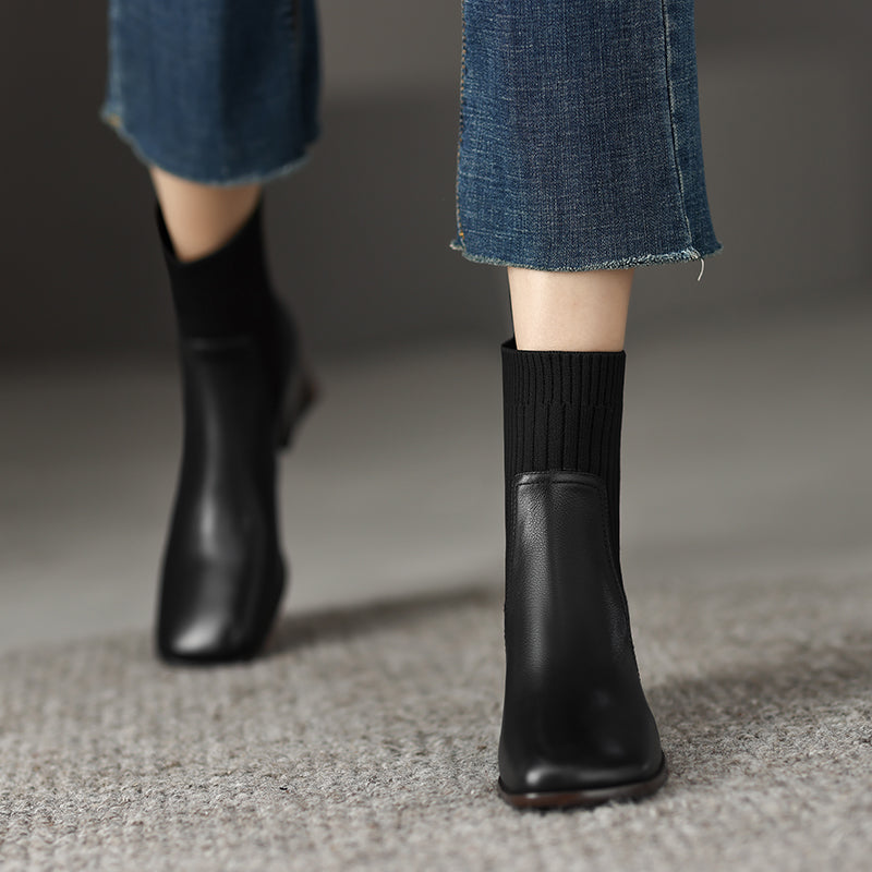 Noel Sock Chelsea Boots Black