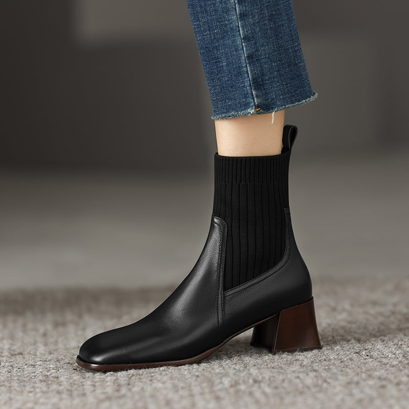 Noel Sock Chelsea Boots Black