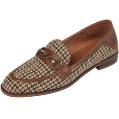 Mocasines a cuadros hechos a mano con diseño de rompecabezas