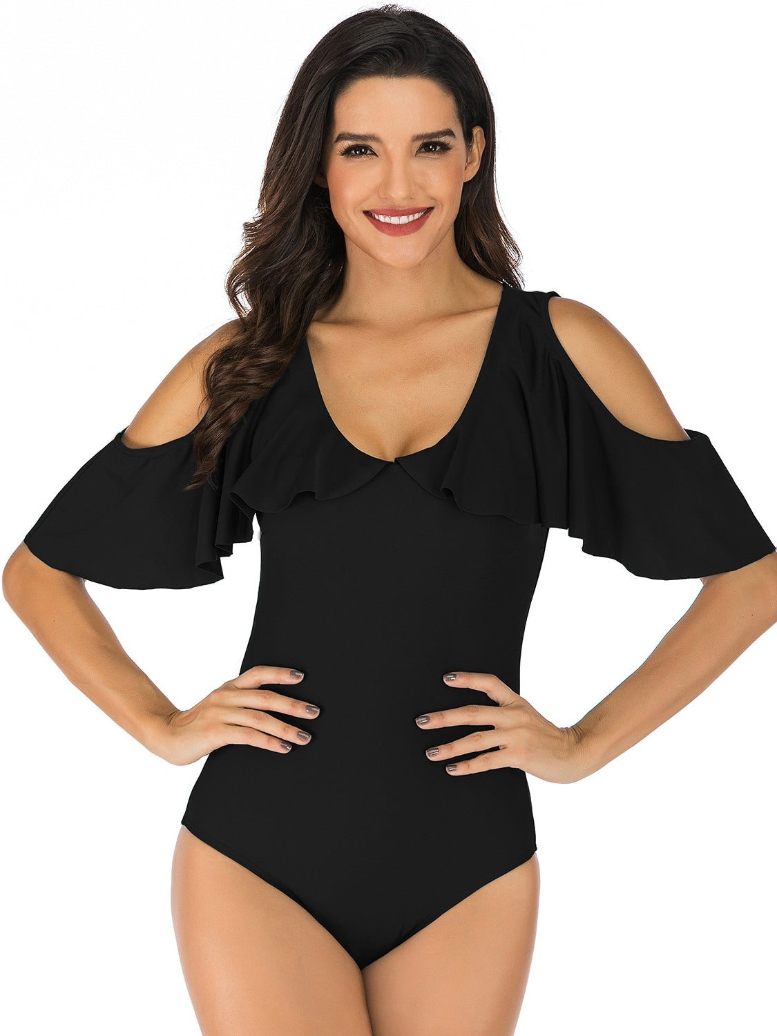 Lotus Shoulder One-piece Swimsuit