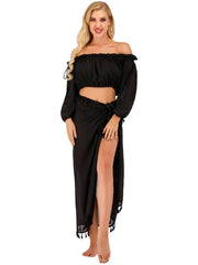 See-through Top &  Tassels Cover Up Skirt