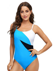 Coloured Cross Strap One-piece Swimsuit