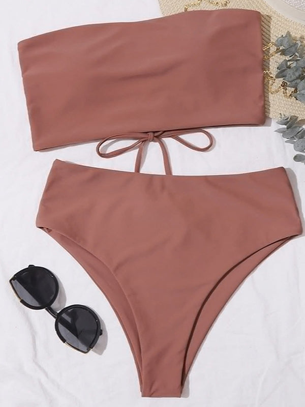 Strapless Strappy Bikini Swimsuit