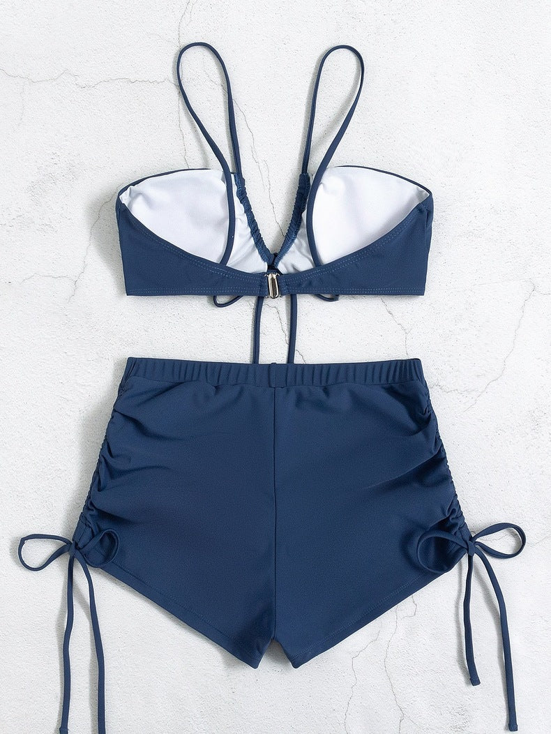 Sexy Solid Color Necktie Swimsuit