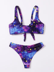 Traje de baño bikini con estampado de cielo estrellado 