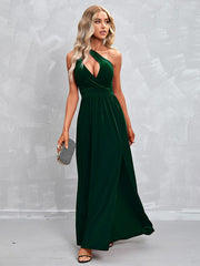 Sexy Solid Color Cut-out One-shoulder Dress