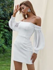 Strapless Long Sleeved Cocktail Dress