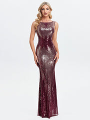 Sequined Striped Evening Dress