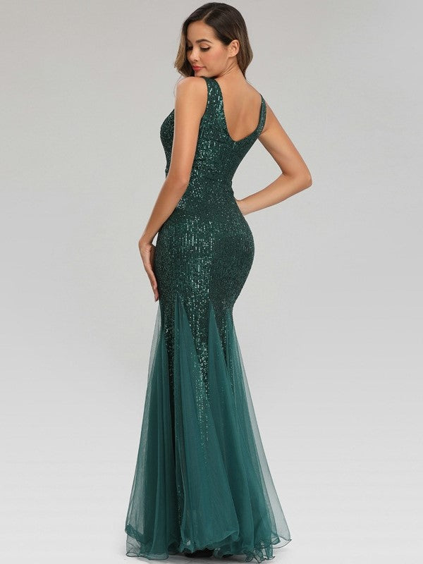 Sequin Gauze Evening Dress