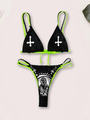 Traje de baño bikini con calavera cruzada divertido 