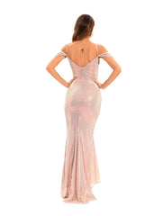 Elegant Deep V Sequined Evening Dress